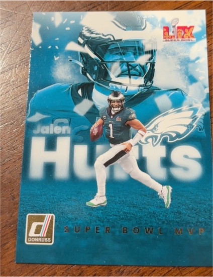 2025 Panini Donruss #1 Jalen Hurts Super Bowl MVP — front