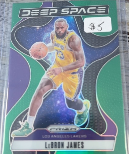 2024-25 Panini Prizm #5 LeBron James Green Deep Space — front