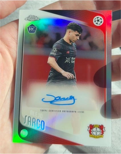 2025-26 Topps Chrome UEFA Club Competitions #CA-AS Alejo Sarco RC Auto — front