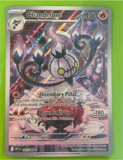 2023 Pokémon Scarlet & Violet #103 Chandelure SV: White Flare Illustration Rare — front