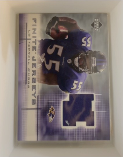 2003 Upper Deck Finite Jerseys #FJ-TS Terrell Suggs — front