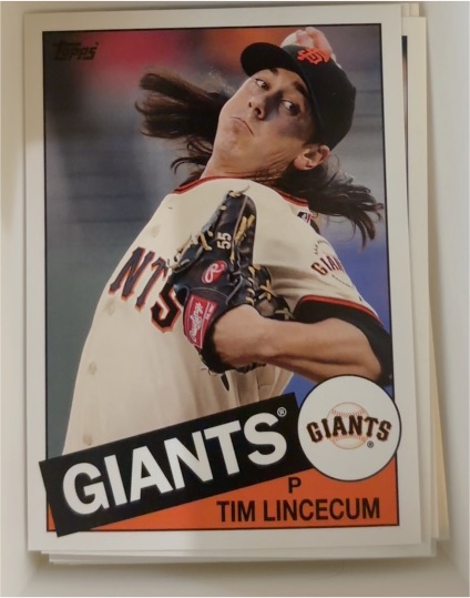 2020 Topps Update #85TB-40 Tim Lincecum Giants 1985 35th Anniversary — front