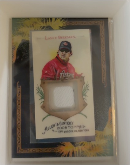 2008 Topps Allen & Ginter's Framed Mini Relic #AGR-LB Lance Berkman — front