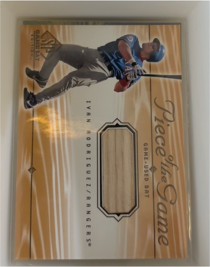 2001 Upper Deck SP Game Bat Edition Piece of the Game #IR Ivan Rodriguez — front
