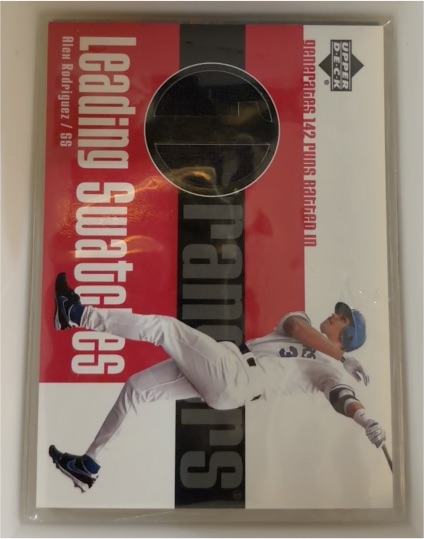 2003 Upper Deck Leading Swatches #LS-AR1 Alex Rodriguez — front
