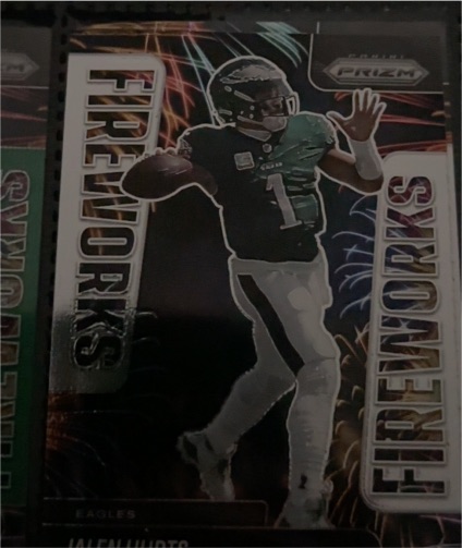 2025 Panini Prizm Fireworks #5 Jalen Hurts — front