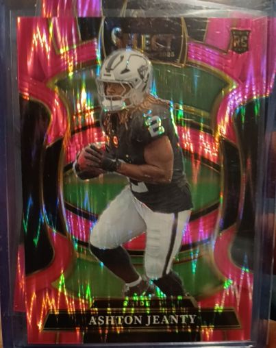 2025 Panini Select #4 Ashton Jeanty Pink Shock Prizm Rookie — front