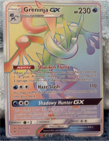 2018 Pokémon Forbidden Light #133 Greninja GX — front