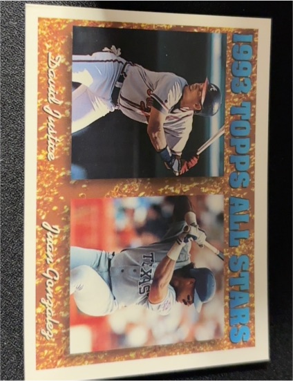 1994 Topps #389 David Justice, Juan Gonzalez — front