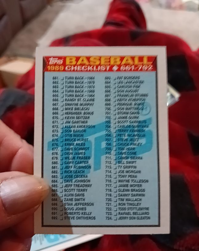 1989 Topps #782 Checklist (661-792) — front