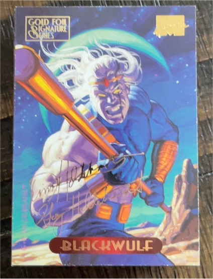1994 Fleer Marvel Masterpieces #11 Blackwulf Gold Foil Signature Series — front
