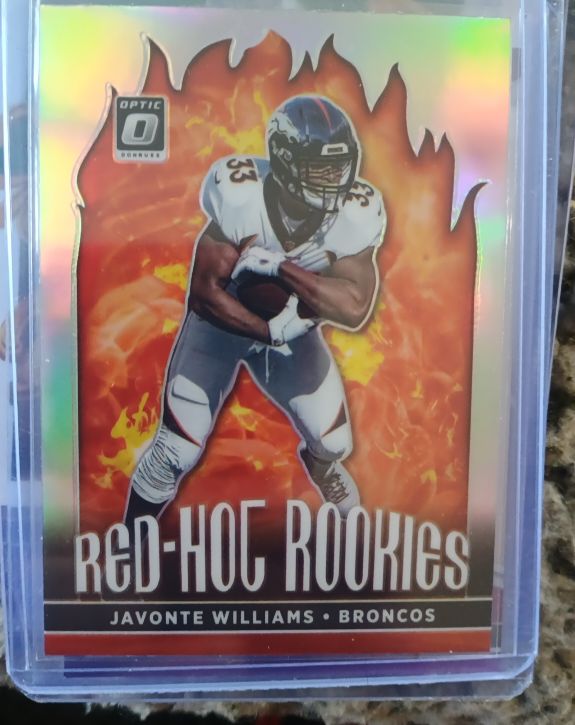 2021 Donruss Optic #RHR-8 Javonte Williams Red Hot Rookies Silver Prizm — front
