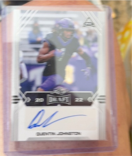 2022 Leaf Draft #BA-QJ1 Quentin Johnston Rookie Auto — front