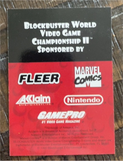 1994 Blockbuster World Video Game Championship II Insert — front