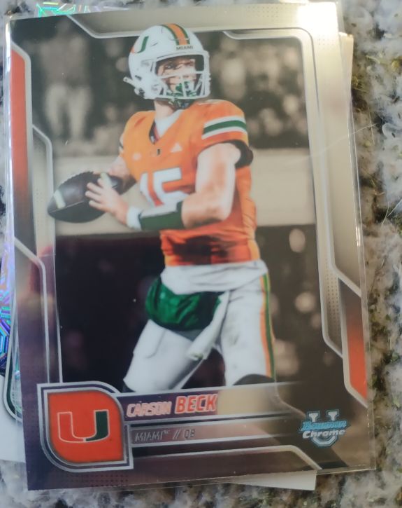 2025 Bowman Chrome University #138 Carson Beck — front