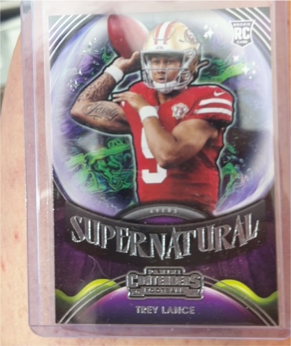 2021 Panini Contenders Supernatural #SN-TLA Trey Lance — front