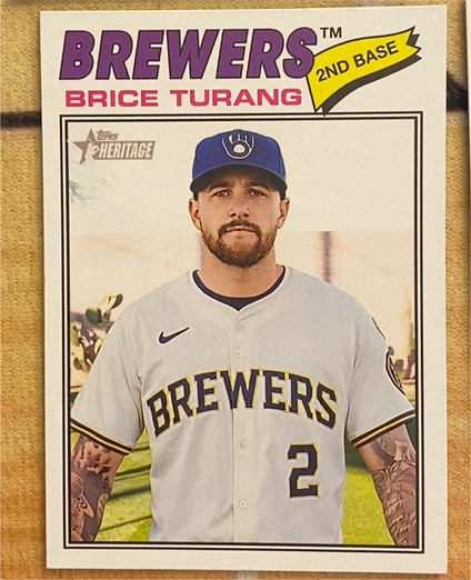 2026 Topps Heritage #325 Brice Turang Milwaukee Brewers — front