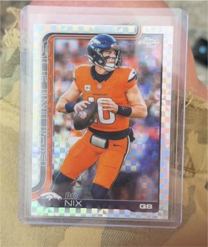 2025 Topps Chrome #88 Bo Nix X-Fractor Denver Broncos — front