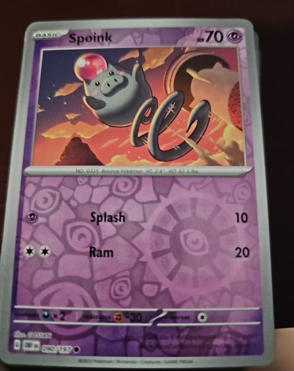 2023 Pokémon Sv03: Obsidian Flames #90 Spoink — front