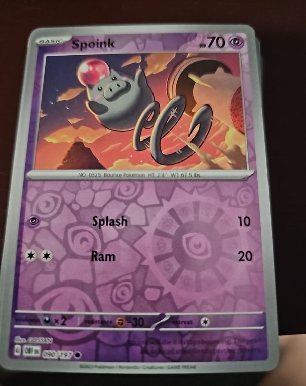 2023 Pokémon SV03: Obsidian Flames #90 Spoink — front