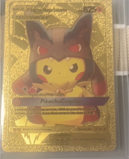 2023 Fan Art Pikachu Mega Lucario Tag Cosplay Gold Foil #009 — front