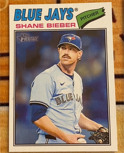 2026 Topps Heritage #210 Shane Bieber — front