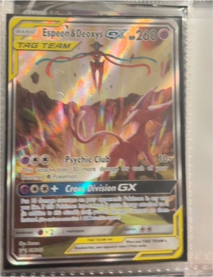 2020 Pokémon Sun & Moon Black Star Promo #SM240 Espeon & Deoxys GX — front