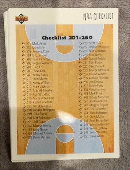 1991-92 Upper Deck Basketball Checklist #300 — front