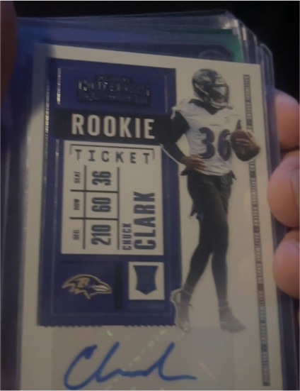 2020 Panini Contenders #263 Chuck Clark Rookie Ticket Autograph — front