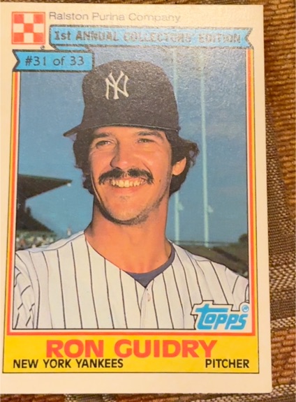 1984 Topps Ralston Purina #31 Ron Guidry — front