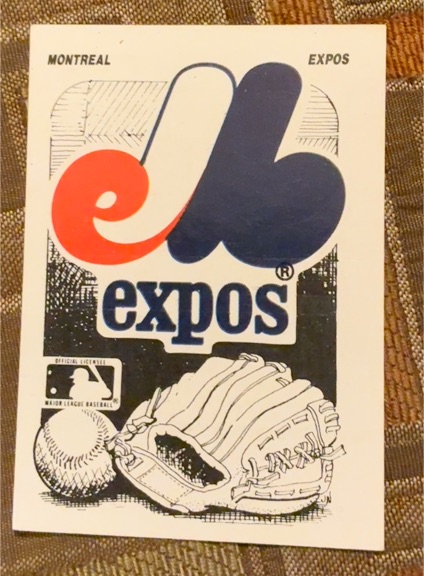 1987 Fleer Montreal Expos MLB Logo Sticker Card — front