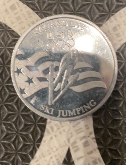 1998 Nagano Winter Olympics USA Ski Jumping Commemorative Coin — front