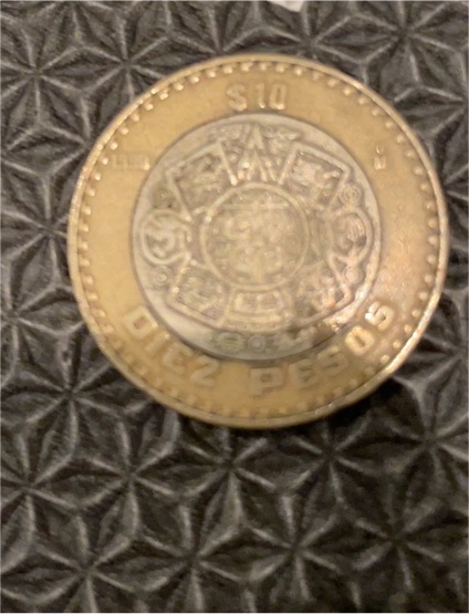 2006 Mexico 10 Pesos Coin Aztec Calendar — front