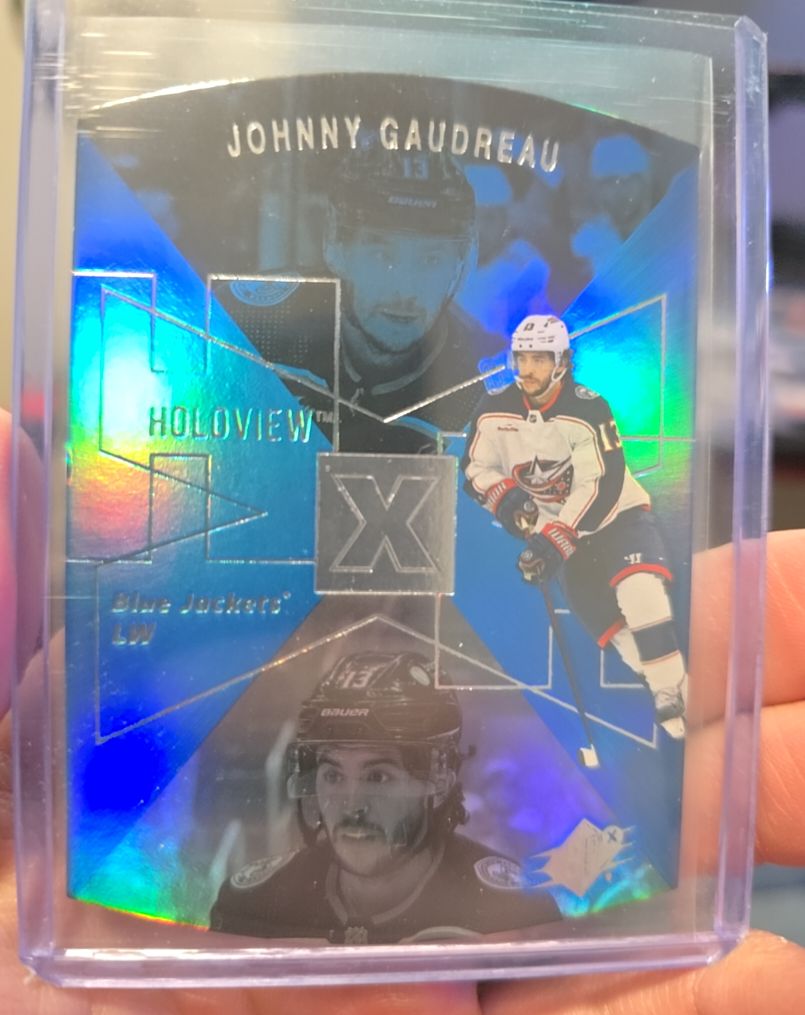 2023-24 Upper Deck SPx Holoview Retros #SPX-34 Johnny Gaudreau — front