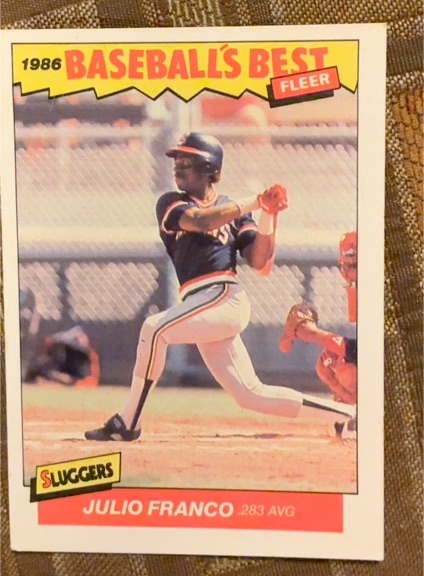 1986 Fleer Baseball's Best Sluggers vs. Pitchers #9 Julio Franco — front