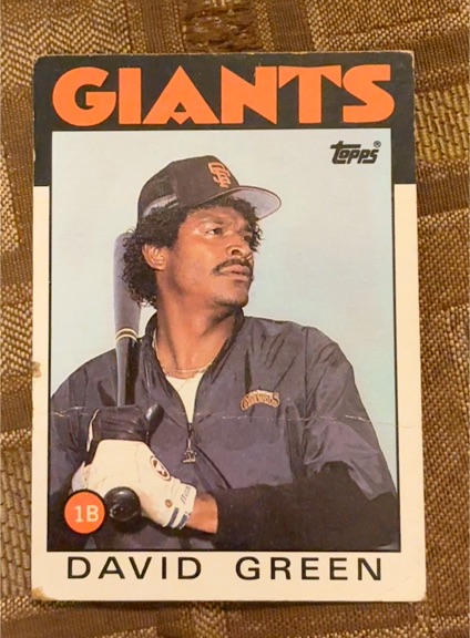 1986 Topps #727 David Green — front