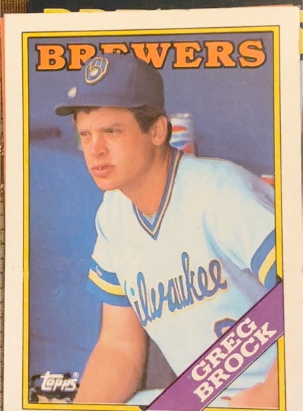 1988 Topps #212 Greg Brock — front