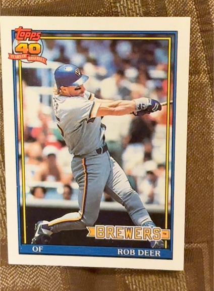 1991 Topps #192 Rob Deer — front