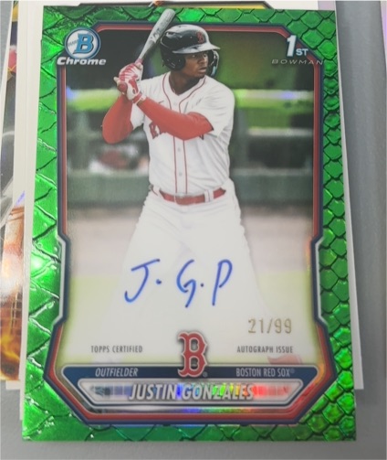 2026 Bowman Chrome #CPA-JG Justin Gonzales — front