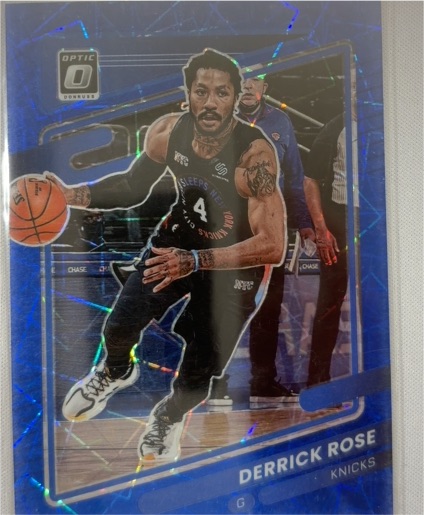 2021-22 Donruss Optic #127 Derrick Rose Blue Velocity — front