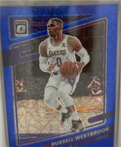 2021-22 Donruss Optic #76 Russell Westbrook Blue Velocity — front