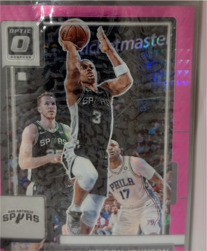 2022-23 Donruss Optic #186 Keldon Johnson Pink Velocity Prizm San Antonio Spurs — front