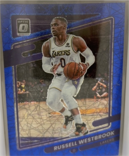 2021-22 Panini Donruss Optic #76 Russell Westbrook Blue Velocity — front