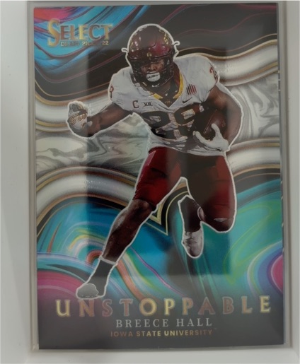 2022 Panini Select Draft Picks #US-BH Breece Hall Unstoppable — front