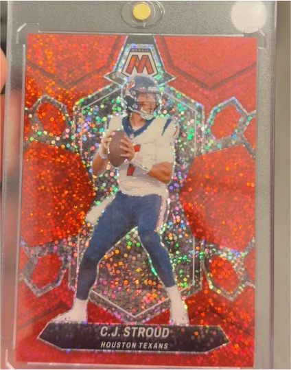 2024 Panini Mosaic #85 C.J. Stroud Red Sparkle Prizm — front