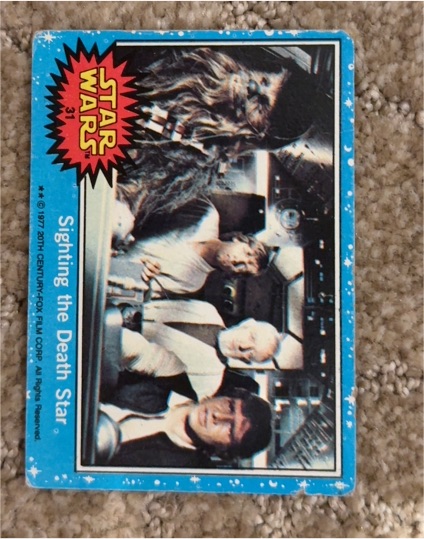 1977 Topps Star Wars Blue Series 1 #31 Sighting the Death Star — front