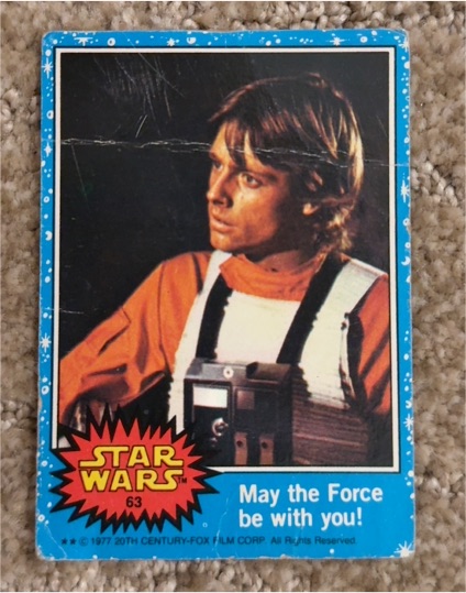 1977 Topps Star Wars #63 May the Force Be With You! Luke Skywalker — front