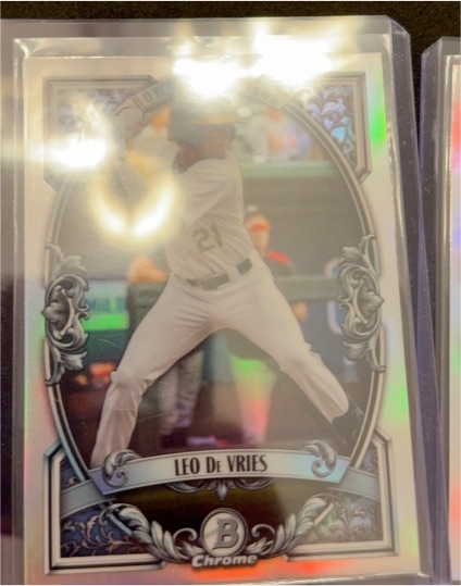 2026 Bowman Chrome #BST-9 Leo De Vries Bowman Sterling — front