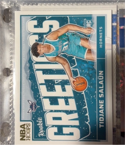 2024-25 Panini NBA Hoops Rookie Greetings #7 Tidjane Salaün — front