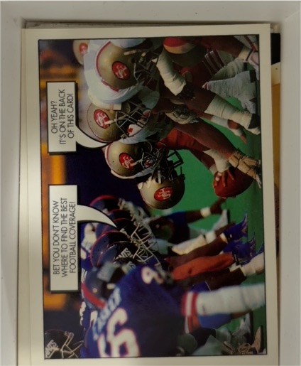 1991 The Sporting News San Francisco 49ers vs New York Giants Football Card — front